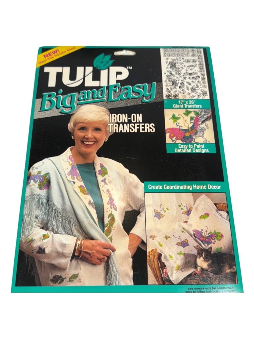 VTG 1992 Tulip Big Easy Iron-On Fabric Transfers GIANT Paint Craft Lot Set of 4 - Picture 10 of 16